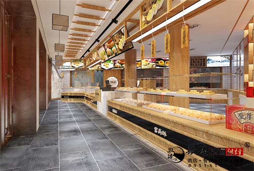 宁夏中式宫廷风糕点店设计方案鉴赏|宁夏糕点店设计装修公司推荐
